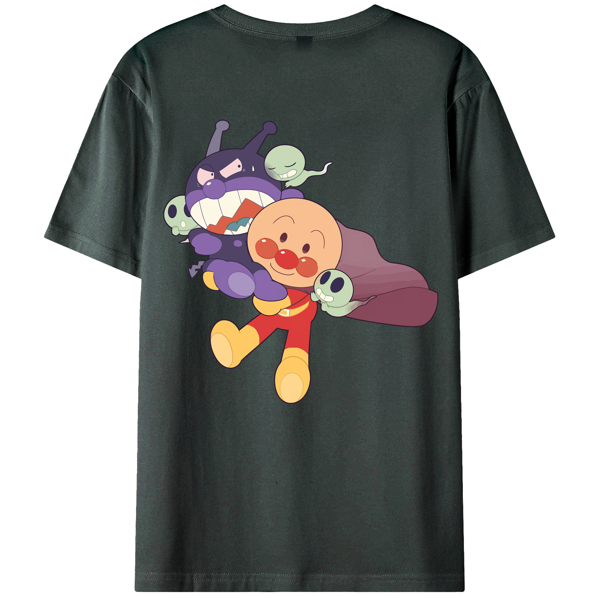 （画像用） アンパンマン Anpanman 綿100％ メンズ半袖Tシャツ（バックプリント） 通気性